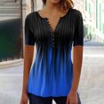 thumbnail image 5 of Chemisiers à Manches Courtes pour Femmes Mode Décontractée Imprimé Col Rond Ample T-Shirt à Manches Courtes Haut Blouse Chandail Femmes Hauts à Manches Courtes Femmes Blouse à Manches Courtes, 5 of 5