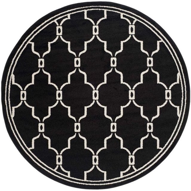 Safavieh Tapis Intérieur Extérieur Amherst Anthracite - Rond 7 Pieds
