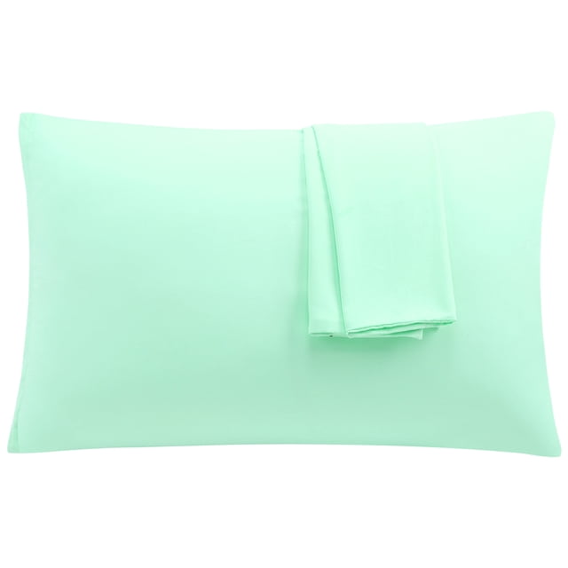 Spa Blue Pillowcases Soft Microfiber Pillow Case with Zipper Standard, 2 Pack
