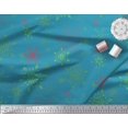 thumbnail image 2 of Soimoi Green polyester Crepe Fabric Snow Flakes Floral Fabric Prints By Yard 52 Inch Wide, 2 of 5