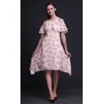 thumbnail image 3 of Bimba Robe Midi à Manches Volantées pour Femmes, Tunique Évasée à Épaules Dénudées, Imprimé Floral Rose - XXX-Large, 3 of 6