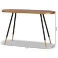 thumbnail image 1 of Baxton Studio Table Console en Bois de Noyer Fini et Bicolore Or et Métal, 1 of 7