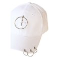 thumbnail image 1 of Thinsony Hip Hop Baseball Cap With Ring Decor For Stylish Look Cotton Ring Baseball Hat Fits All Head Shape Comfortable White 1Set, 1 of 6