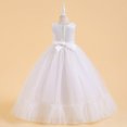 thumbnail image 4 of RXIRUCGD 2025 Vêtements d'Été pour Enfants Robe de Princesse Sans Manches Col Rond Couleur Unie Brodée Exquise Perles Robe de Soirée Robe de Banquet, 4 of 8