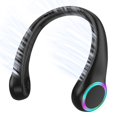thumbnail image 4 of Innovative Bladeless Neck Fan - USB Rechargeable, Ultra-Quiet Hanging Sports Cooler with Colorful LED Lights, Portable Hands-Free Design for Indoor/Outdoor Use - F8 Purple Model, 4 of 6