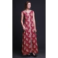 thumbnail image 3 of Bimba Kurti Longue Indienne à Fleurs Magenta pour Femmes, Tenue de Fête, Imprimée, Sans Manches, Robe Anarkali Kurti, XX-Grand, 3 of 6