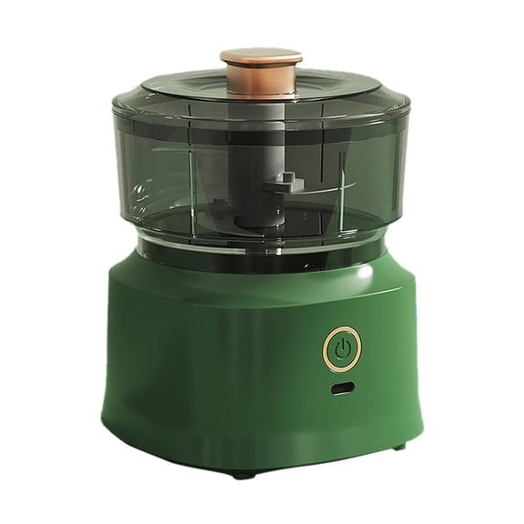 Riforla Functional Home Electric Meat Grinder One Click Start Sharp Detachable Garlic Chopper Mini Food Processor for Home Use Food Blender Green 13.6X13.6X15.1cm
