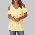 thumbnail image 1 of Soki Women's Off Shoulder Tee Clearance Blouses Short Sleeved V-Neck Fashionable Tops, 1 of 6