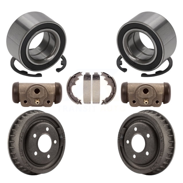 Transit Auto Rear Wheel Cylinders and Drum & Shoes Bearing Kit for Car 2001-2002 Ford Ranger EV with 9" Diameter K7D-101393