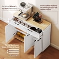 thumbnail image 4 of HOMCOM Buffet Bahut avec Tiroir et Tablettes Ajustables, Blanc, 4 of 10