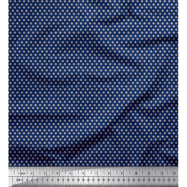 Soimoi Cotton Duck Fabric Plus Sign Small Printed Fabric 1 Yard 56 Inch Wide