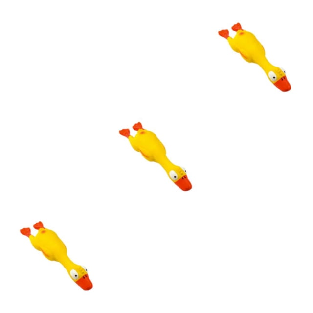 Transemion Squeaky Dog Toy Joy And Entertainment To Furry Friend Yellow And High Elastic Red bill duck 3Set