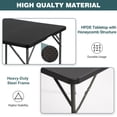 thumbnail image 4 of FDW 34-Inch Square Folding Outdoor Dining Table, Portable Adjustable Party & Wedding Table with Carry Handle, Black, 4 of 7