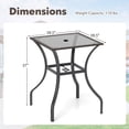 thumbnail image 3 of Gymax Table Bistro Carré de 28,5 Po avec Trou pour Parasol de 2 Po, Dessus en Verre Sérigraphié, 3 of 10