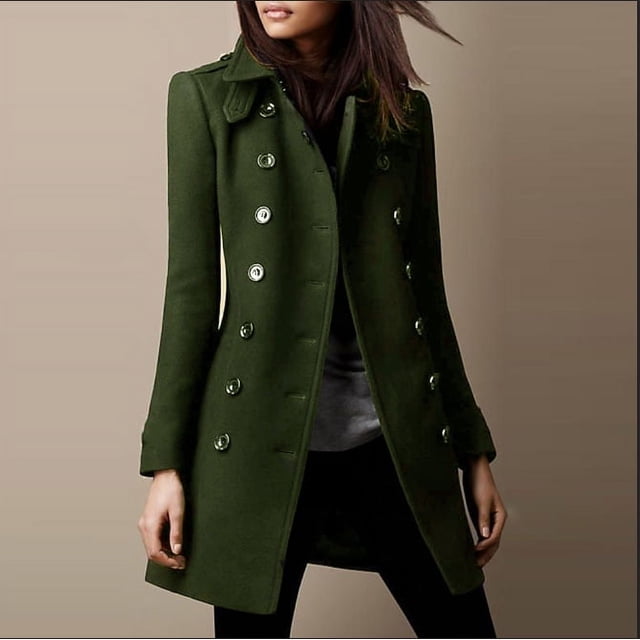 New Mid-length Woolen Women‘s Coat: European Style Autumn/Winter Collection tzw