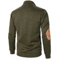 thumbnail image 4 of Fengqque Chandail à Capuchon à Col Montant pour Homme d'Automne, Veste en Tricot à Blocs de Couleur, Chandail à Capuchon à Boutons, Vert Armée 4(S), 4 of 4