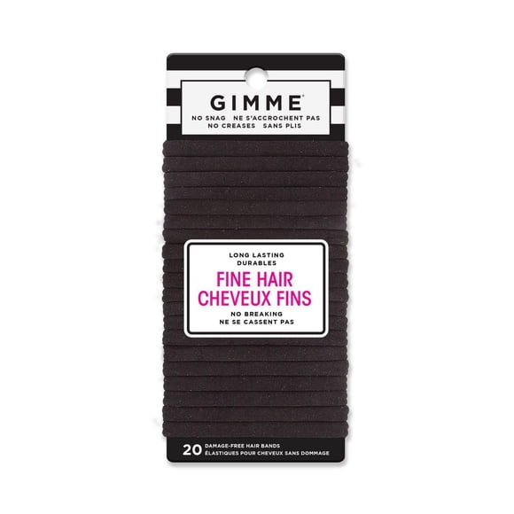 GIMME Fine Hair Bands, Black, 20 Ct