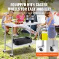 thumbnail image 4 of VEVOR Stainless Steel Work Table Commercial Prep Table 24x48 Inch With 4 Casters, 4 of 9