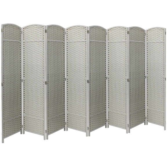 Room Divider Privacy Screen, 6 ft. Tall Extra Wide Foldable Panel Partition Wall Divider, Double Hinged Room and Folding Privacy Screens Beige