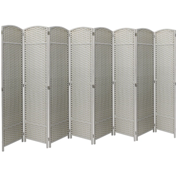 Room Divider Privacy Screen, 6 ft. Tall Extra Wide Foldable Panel Partition Wall Divider, Double Hinged Room and Folding Privacy Screens Beige
