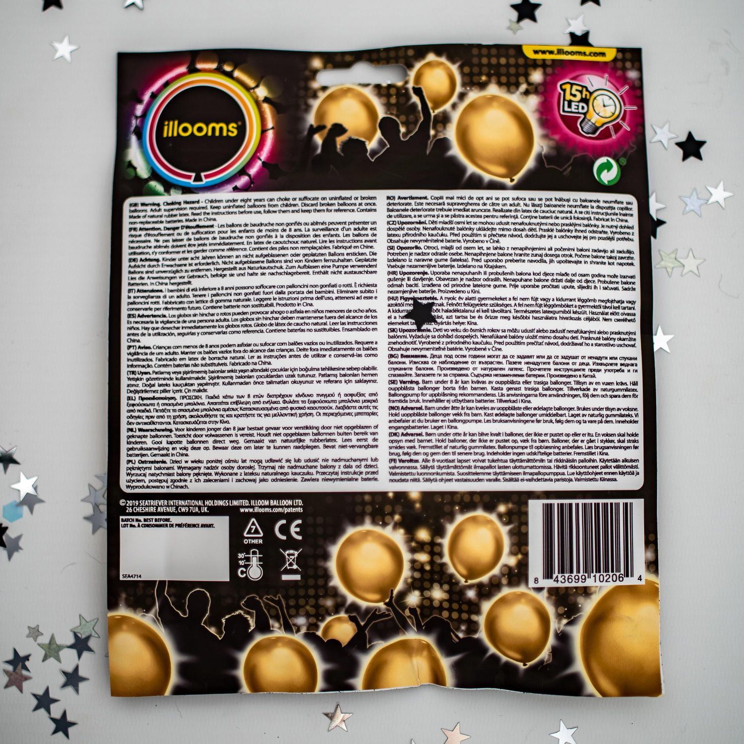 illooms Light Up LED Gold Balloons 15PK UPC; 843699103887