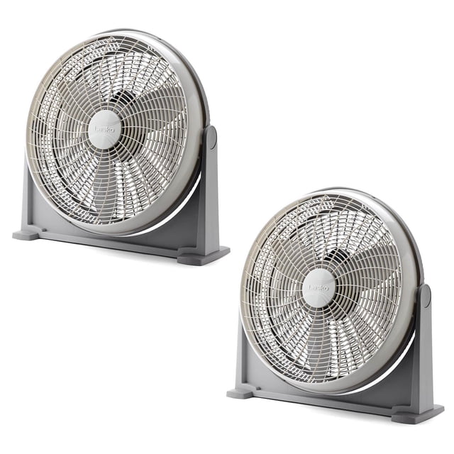 Lasko Ventilateur de Plancher et Mural à Circulation d'Air de Refroidissement 20 Pouces à 3 Vitesses, Gris (Lot de 2)