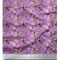 thumbnail image 1 of Soimoi Rayon Fabric Hummingbird,Leaves & Rose Floral Print Sewing Fabric Yard 42 Inch Wide, 1 of 3