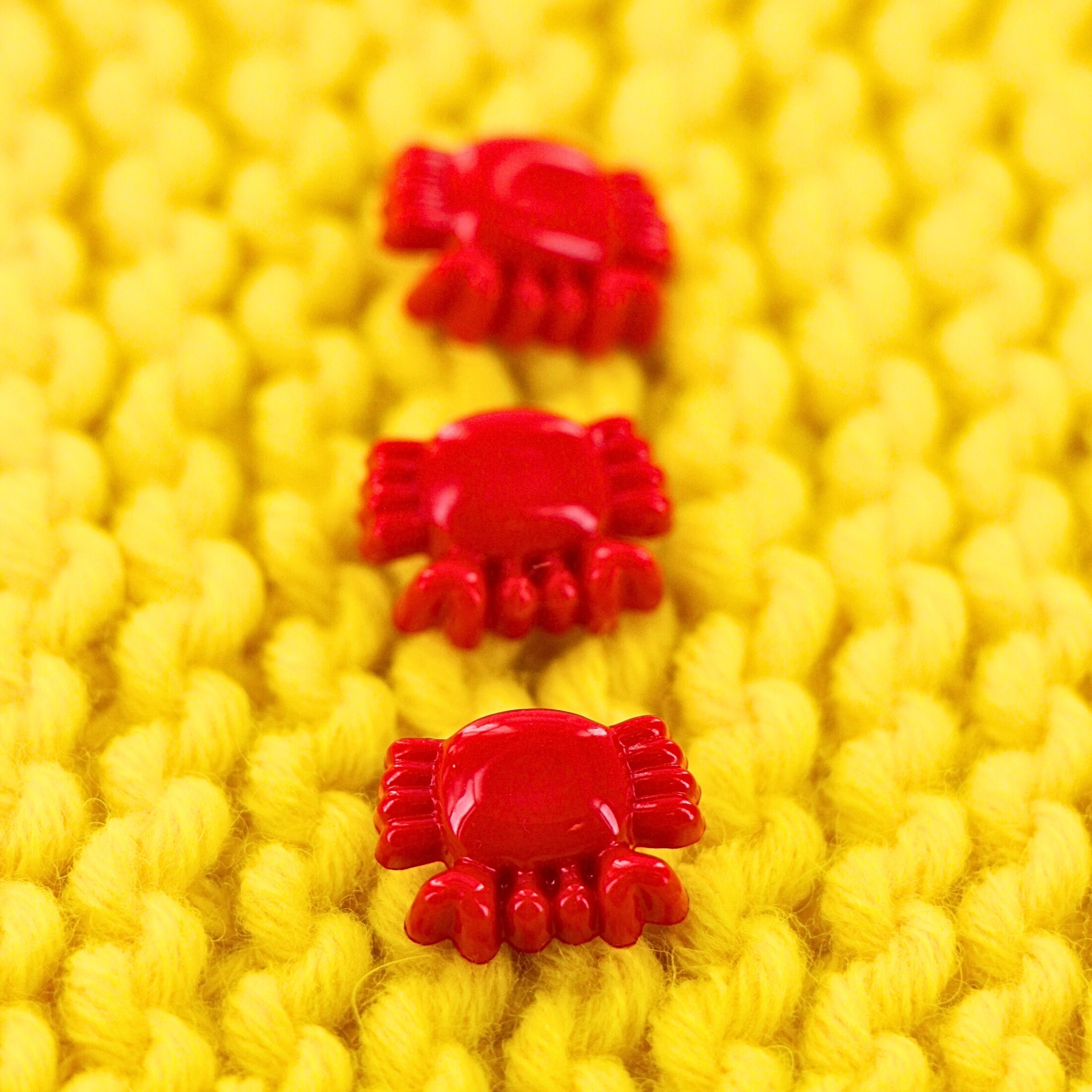 LA VOGUE boutons, matière naturelle - 3 pièces, 18 mm (11/16 po), Crab