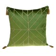 thumbnail image 1 of HomeRoots 402675 Olive & Gold Geo Velvet Throw Pillow with Gold Tassels, 1 of 1