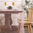thumbnail image 4 of Boovnll Chemin de Table en Mousseline 40x63 Pouces Nappe de Table de Mariage en Tulle Blanc Transparent Perles Tissus en Tulle Chemins de Table Arche Décorations de Table à Dessert Chemin de Table, 4 of 8