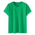 thumbnail image 4 of Blouses à Manches Courtes pour Femmes Mode pour Femmes Uni Col Rond T-Shirt à Manches Courtes Blouse Hauts Amples Femmes Hauts à Manches Courtes Femmes Blouse à Manches Courtes Hauts à Manches Courtes pour Femmes, 4 of 5