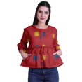 thumbnail image 1 of Moomaya Hauts Boho Coton Décontractés Amples Blouses Haut d'Été Col Rond T-Shirt, 1 of 4