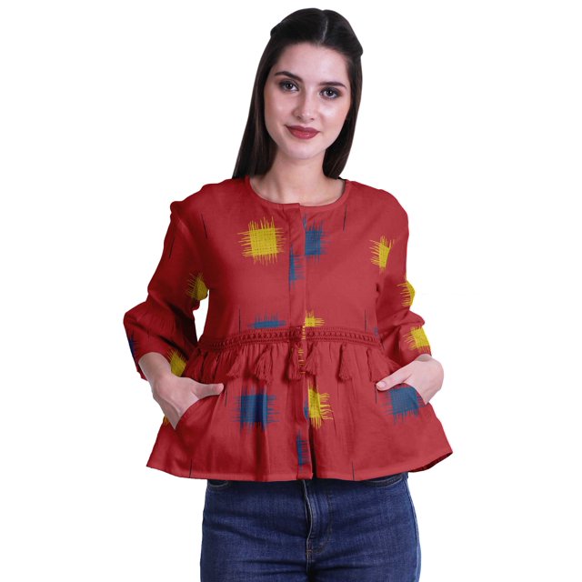 Moomaya Hauts Boho Coton Décontractés Amples Blouses Haut d'Été Col Rond T-Shirt