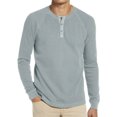 thumbnail image 1 of DDAPJ pyju Men's Regular Fit Long Sleeve Henley Shirt Casual Front Placket Henley T-Shirts Cotton Blended Basic Tee Clearance Sale Blue L, 1 of 7