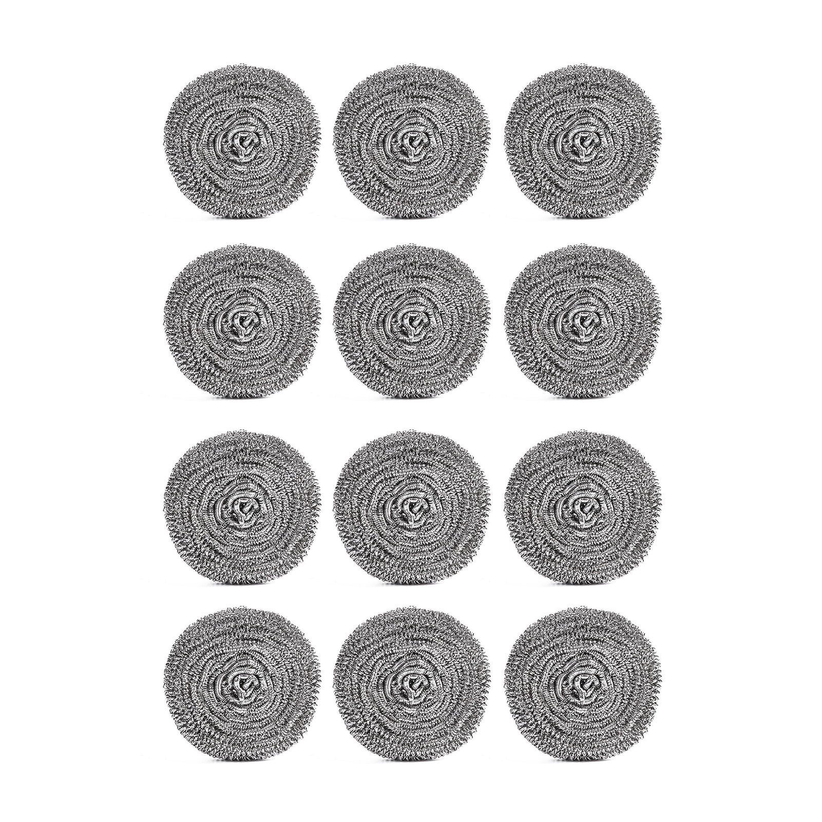 Yeacher 12 Pack Stainless Steel Sponges, Scrubbing Scouring Pad, Steel Wool Scrubber for Kitchens, Bathroom and More