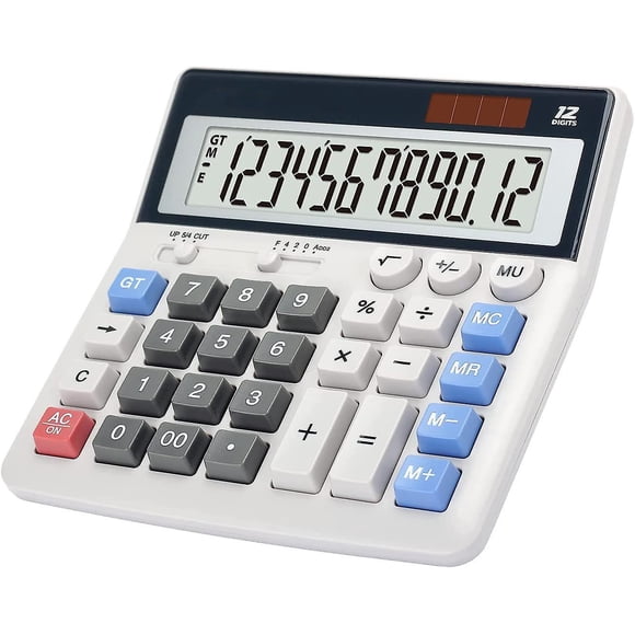 Nouvelle, Calculatrice Adaptée Grandes Touches Grand Affichage Calculatrice de Bureau à 12 Chiffres Calculatrice de Bureau