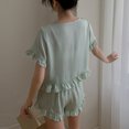 thumbnail image 4 of TopLLC Ensembles de Pyjama Ensembles de Détente pour Femmes, Vêtements de Nuit pour Femmes Vêtements d'Intérieur Décontractés pour Femmes Hauts à Manches Courtes Pantalons Col Rabattu Pyjamas de Nuit Ensembles de Pyjama, 4 of 7