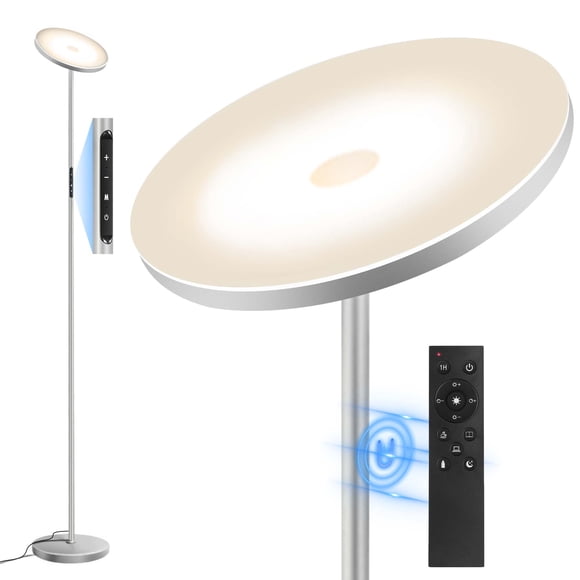 OUTON Bright Floor Lamp-4 Color Temperature Torchiere Standing Light for Living Room, Bedroom Gray