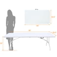 thumbnail image 2 of Newest 8ft Folding Table, Portable Plastic Table for Camping, Picnics, Parties, High Load Bearing Foldable Table White, 2 of 7