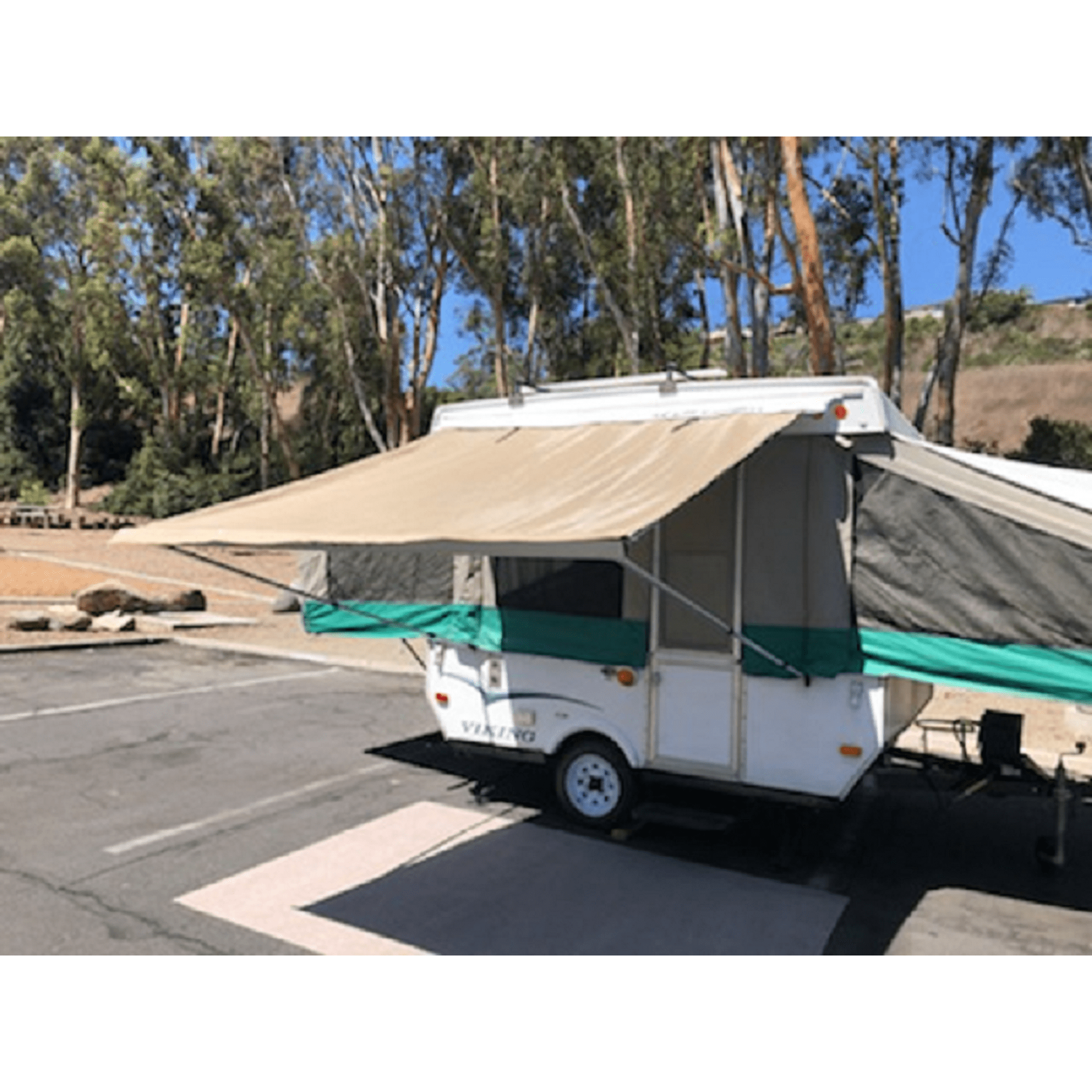 11ft Awning Beige, Pop Up Tent Trailer, Camping Trailer, Rv Awning By Ez Lite Campers 11'