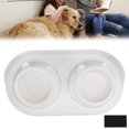 thumbnail image 4 of Ceramic Pet Bowl Set, Pet Double Bowls Separate Design Gold Height Easy To Clean  For Dogs For Kittens For Cats White [Cheongsam Meow] White Background, 4 of 8