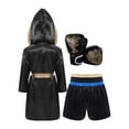 thumbnail image 2 of MSemis Boys 3 Piece Boxing Tracksuit Halloween Cosplay Costume Satin Robe with Shorts Punching Exercise Gloves Set Blue&Gold 10, 2 of 7
