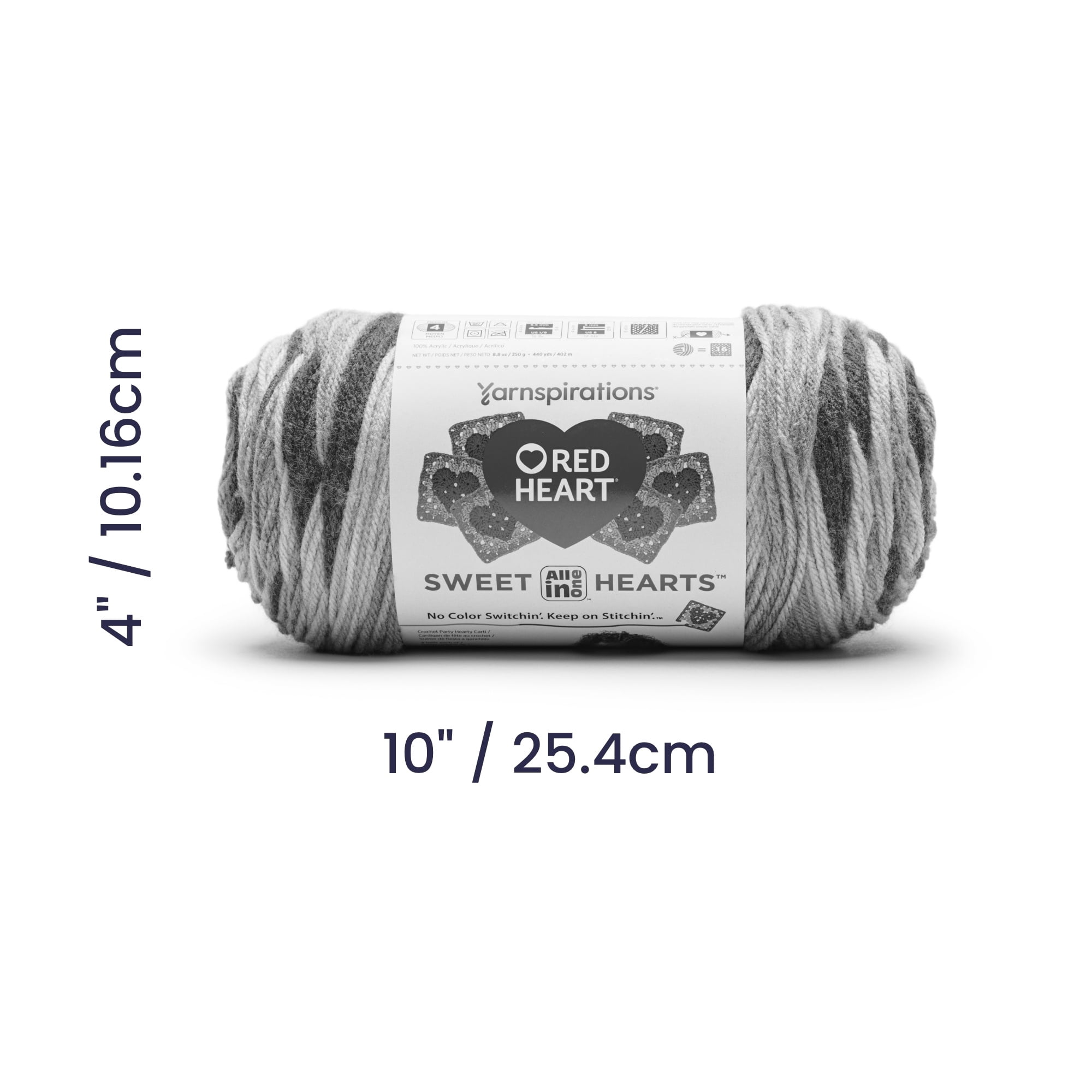 Red Heart® AIO Sweet Hearts™ n° 4 Worsted (Moyen) Acrylique, Primary 250 g / 440 m