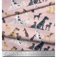 thumbnail image 3 of Soimoi Pink Poly Georgette Fabric Mix Dog Print Sewing Fabric Yard 42 Inch Wide, 3 of 3