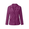 thumbnail image 2 of Innerwin Blazers Solid Color Women Cardigan Jacket Work Shawl Neck Slim Fit Business Jackets Purple 4XL, 2 of 6
