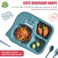 thumbnail image 1 of Dinosaur Dinnerware Set for Kids Wheat Stalk Cartoon Dinner Plate Child Dishes 4-Piece Set,Green, 1 of 6