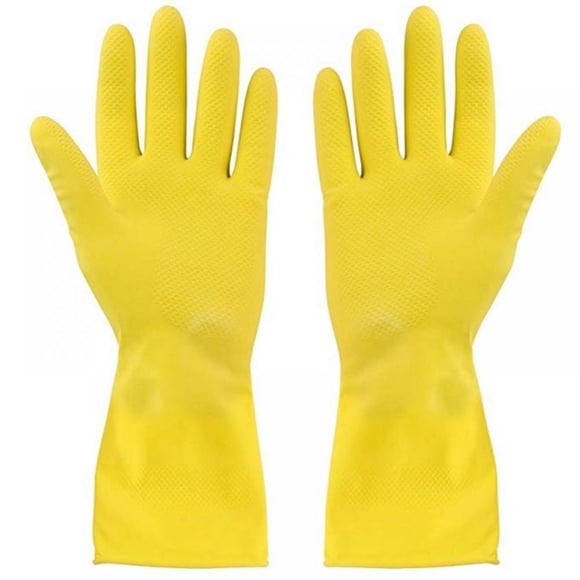 3 Paires de Gants de Vaisselle Jaunes pour le Nettoyage, Gants de Vaisselle Professionnels en Latex de Caoutchouc Naturel, Gants Jetables pour Lave-Vaisselle de Cuisine Grande Taille