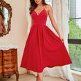 thumbnail image 1 of Gspmoly Robe pour Femmes, Mode Femmes Été Sans Manches Aguichant Décontractée Dos Nu Couleur Unie Robe à Col en V Robes de Cocktail pour Femmes Cadeaux de Vacances, 1 of 9