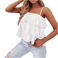 thumbnail image 1 of Timegard Beach Tank Tops for Women Spaghetti Strap Tie Ruffle Sleeveless Flowy Mesh Casual Loose Tops, 1 of 7