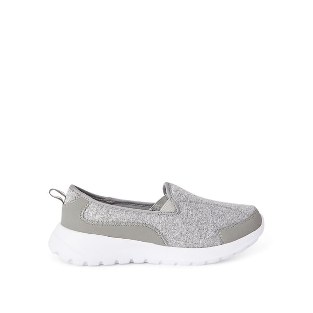 Athletic Works Chaussures à Enfiler pour Femmes, Chaussures à Enfiler pour Femmes avec Tige en jersey et Similicuir, Bout Rond et Largeur Grand, Semelle Extérieure Synthétique pour l'Adhérence et Semelle durable, inserts Élastiques Latéraux et Boucle de traction Arrière pour un Enfilage/retirage Faciles; Conçues pour la Marche Décontractée et les Courses Quotidiennes, Convenant Aussi aux Voyages Compacts et aux Articles à Ranger.